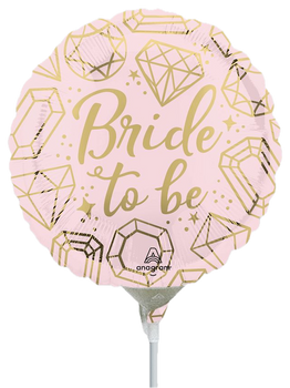 9"A Bride To Be Diamonds Air Fill flat (10 count)