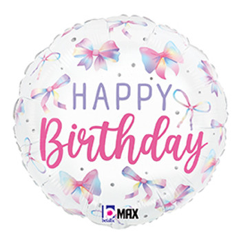 18"S Happy Birthday Multi Color Bow Pkg (5 count)