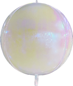32"B Sphere Pearl White Iridescent flat (5 count)