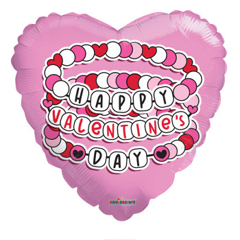 18"C Happy Valentine's Day Bracelet flat (10 count)