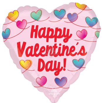 18"A Happy Valentine's Day Infinite Knots flat (10 count)