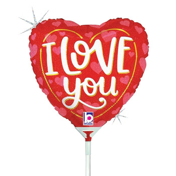 4"S I Love You Classic Holographic Air-Fill only flat (10 count)