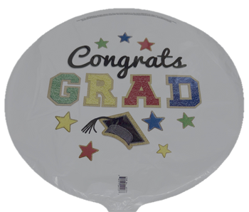 18"A Congrats Grad Cap Stars flat (10 count)