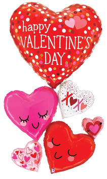 58"S Happy Valentine's Day Hearts Pkg (1 COUNT)