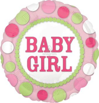 18"ACO It's A Girl Dots flat (10 count)