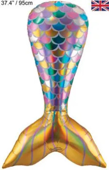 37"O Mermaid Tail Iridescent Pkg  (1 count)