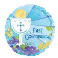 18"ACO First Communion Blue flat (10 count)