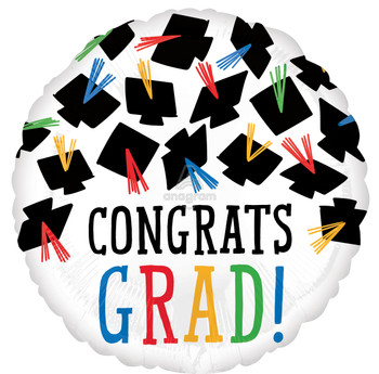 18"A Congrats Grad Hats Off (10 count)