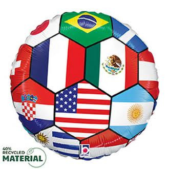 18"S Sports Soccer Ball Nations flat (10 count)