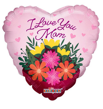 18"C I Love You Flowers flat (10 count)
