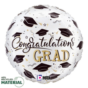 18"S Congrats Grad Hats Satin FLAT (10 count)