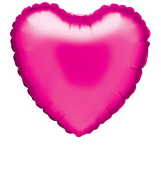 18"S Heart Magenta Pink flat (10 count)