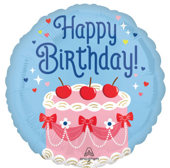 18"A Happy Birthday Cherries on Top FLAT (10 COUNT)