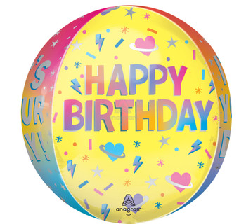 16"A Happy Birthday It's Your Birthday Solar Flare Orbz Pkg (5 count)