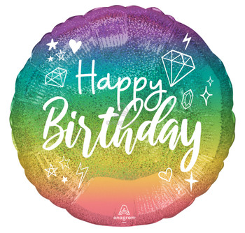 18"A Happy Birthday Sparkle Holographic Pkg (5 COUNT)