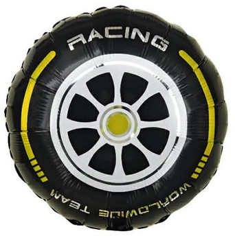 18"B Car Tire Wheel Racing Yellow flat (10 count)