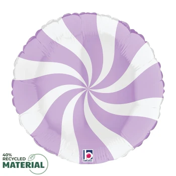 18"S Candy Swirl White and Matte Lilac Pkg (5 COUNT)
