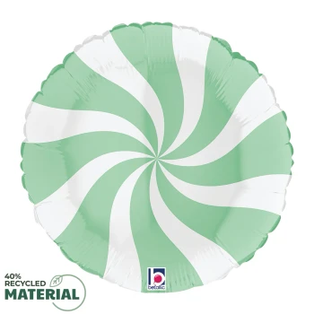 18"S Candy Swirl White and Matte Green Pkg (5 COUNT)