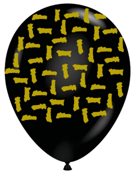 11"T Bold Black with Gold Print (25 count)