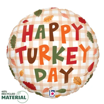 18"S Happy Turkey Day Plaid Pkg (5 count)