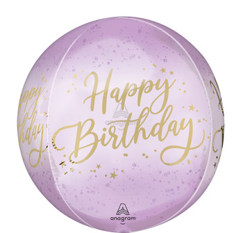 16"A Happy Birthday Lavender Luxe Orbz Pkg (5 count)