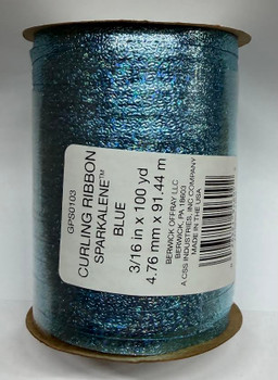 3/16" Curling Ribbon Sparkalene Blue (100 yds)