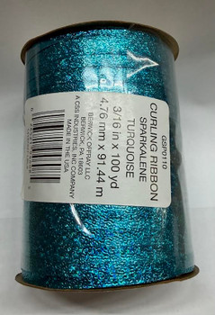 3/16" Curling Ribbon Sparkalene Turquoise (100 yds)