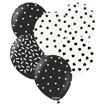12"K Black and White Print Collection (25 count)