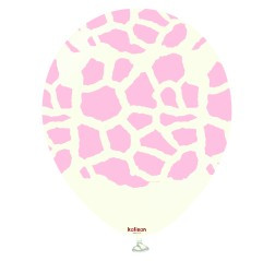 12"K Safari Giraffe Dior Baby Retro White with Pink  (25 count)