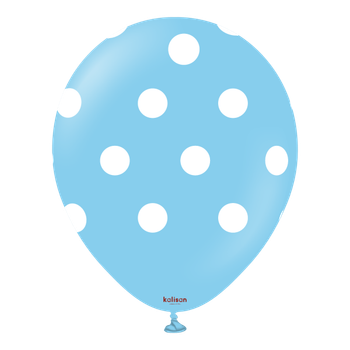 12"K Polka Dot Light Blue with White (25 count)