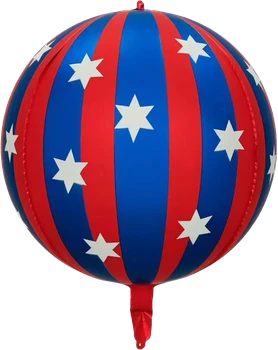 18"B Stripe with Stars Sphere Pkg (5 COUNT)