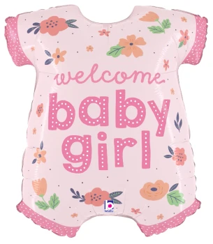 26"S Welcome Baby Girl Pink Onesie Pkg (5 count)