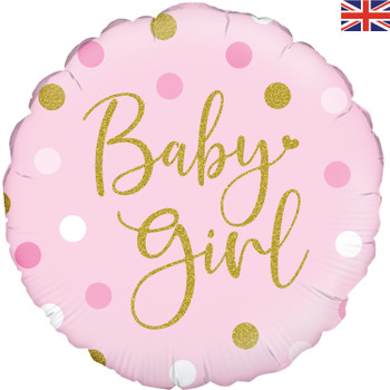 18"O Baby Girl Pink Holographic Pkg (5 count)