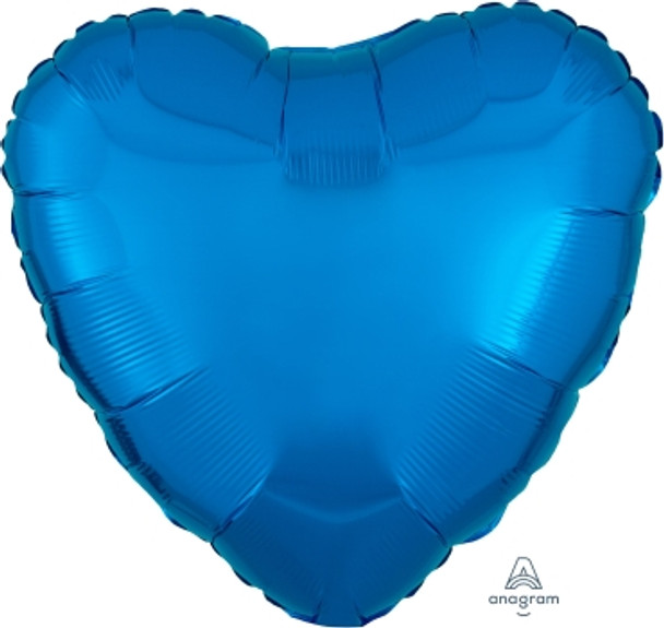 18"A Heart Metallic Blue flat (10 count)