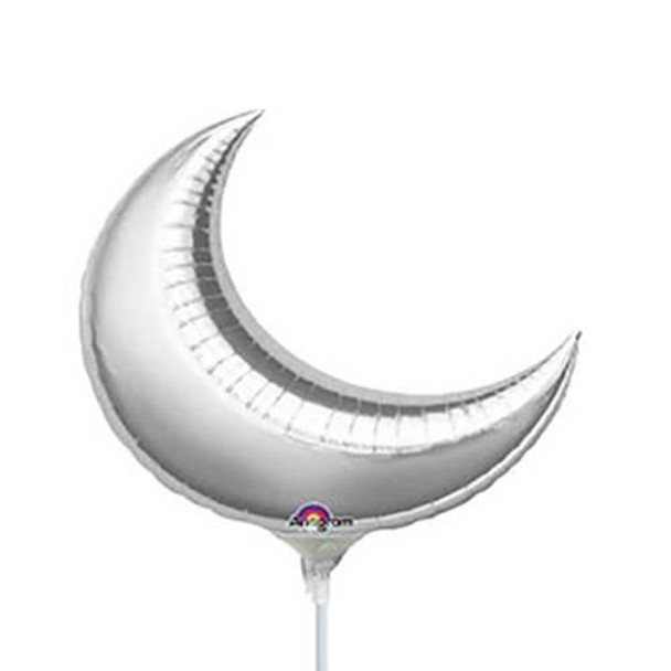 10"A Crescent Moon Silver flat (5 count)