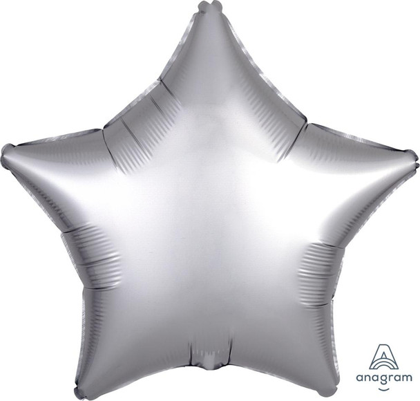 19"A Star Satin Luxe Platinum Silver flat (10 count)