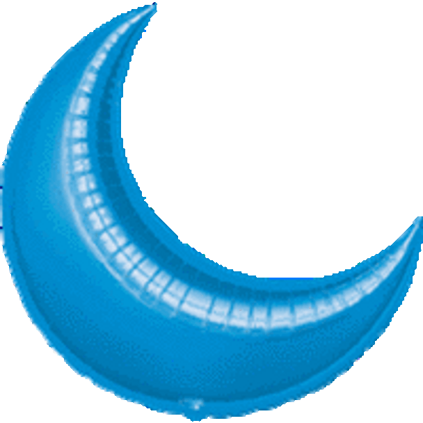 26"A Crescent Moon Blue flat (3 count)