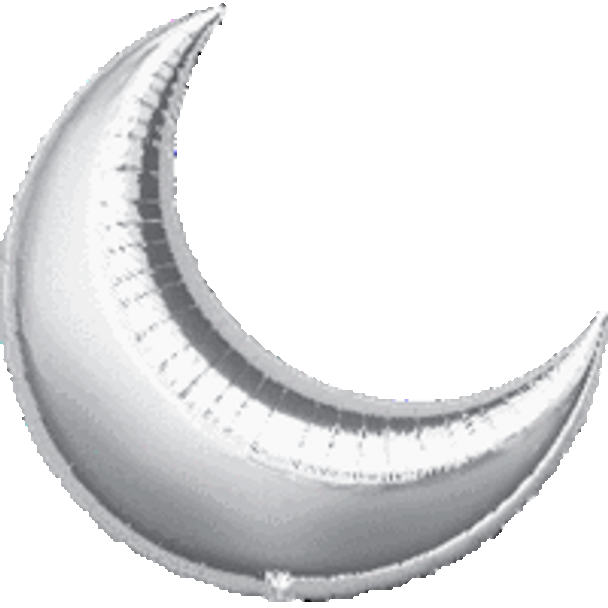 26"A Crescent Moon Silver flat (3 count)