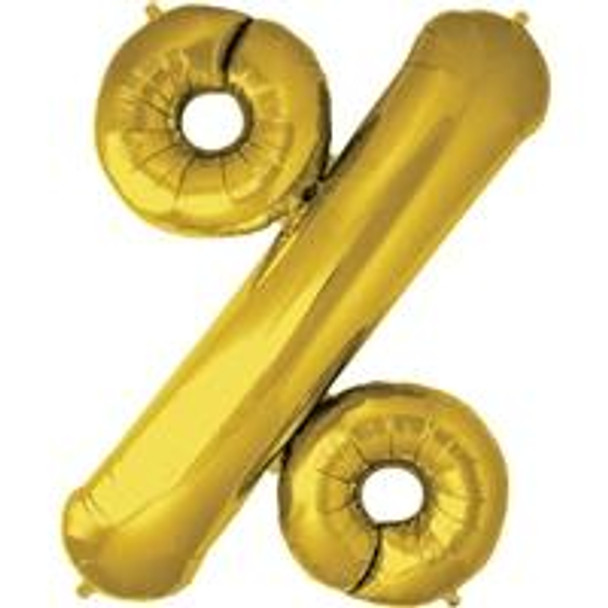 34"N Percentage Sign Gold Pkg (1 count)