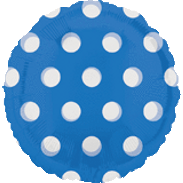 18"A Round Blue with White Dots Pkg (5 count)