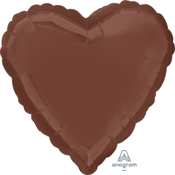 18"A Heart Chocolate Brown flat (10 count)