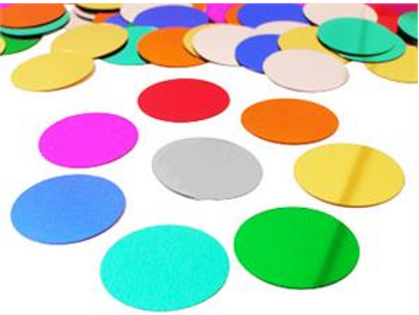 Confetti Circles Mylar Assorted Rainbow 1"(1 count)