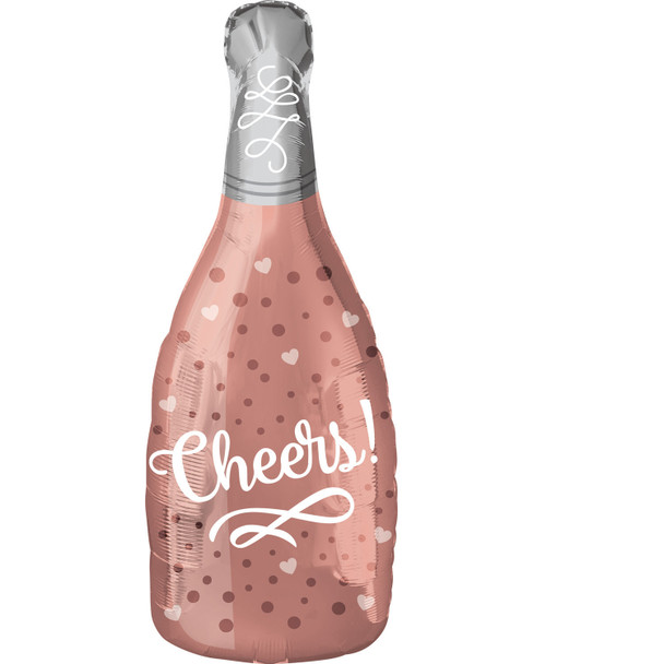 26"A Champagne Bottle Cheers Rose Gold Pkg (5 count)