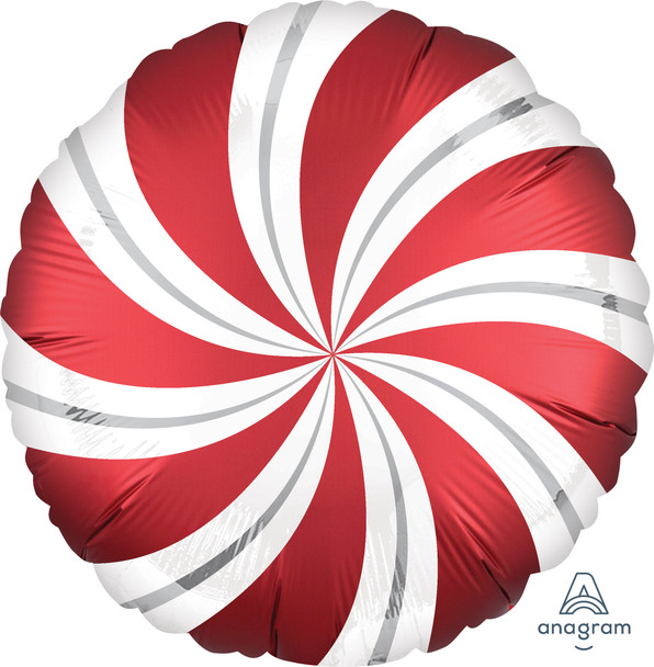 18"A Candy Swirl  Satin Red Sangria Pkg (5 count)