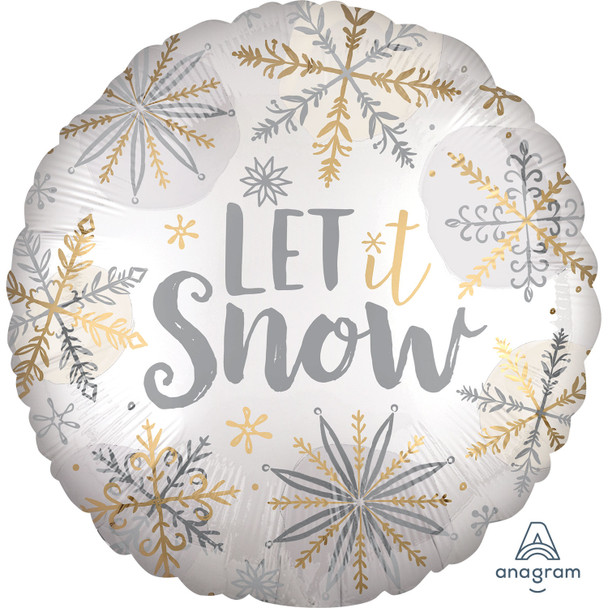 18"A Let It Snow Shining Satin (10 count)