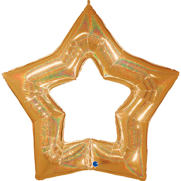 38"B Linky Glitter Star Gold Pkg (5 COUNT)