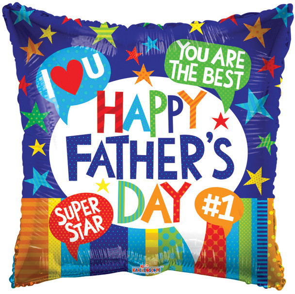 18"K Happy Father's Day Message Square flat (10 count)
