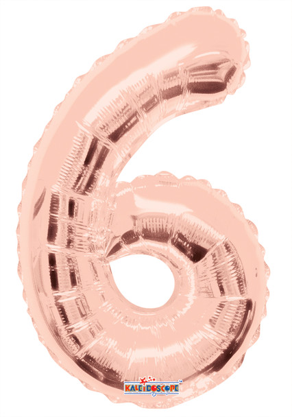 14"C Rose Gold Number #6 Air-Fill Pkg (5 count)