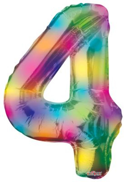 34"C Multicolor Number 4 Pkg (1 count)
