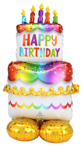 53"A Airloonz Happy Birthday Cake Pkg (1 count)